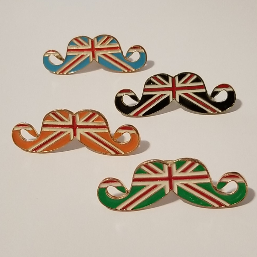 ❗5For$2️⃣5️⃣ British Flag Mustache Adjustable Ring